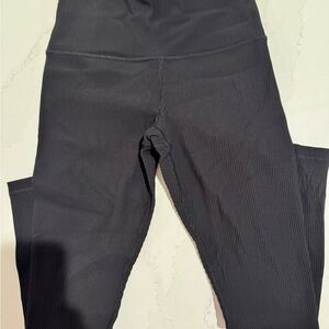 ATHLETA Black Ribbed Leggings